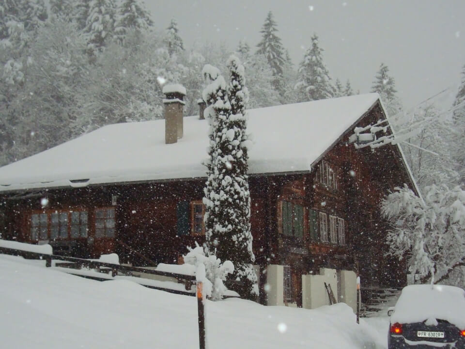 Bodehuus im Schnee